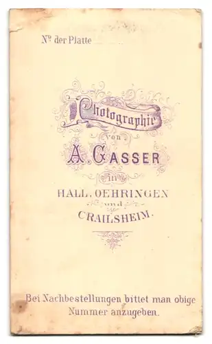 Fotografie A. Gasser, Hall, Älterer Herr im Anzug mit Oberlippenbart