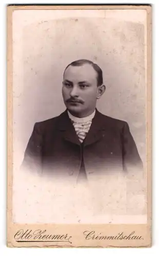 Fotografie Otto Zeumer, Crimmitschau, Junger Herr im Anzug mit Krawatte