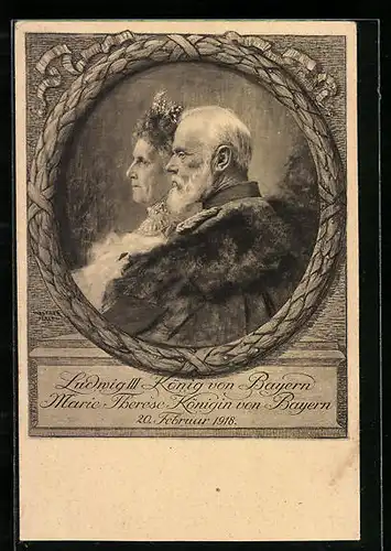 AK König Ludwig III. und Königin Maria Therese