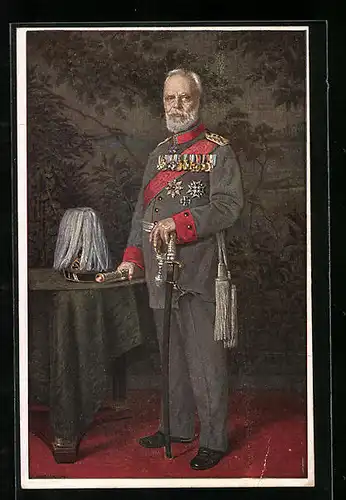 AK König Ludwig III. in Uniform mit Degen