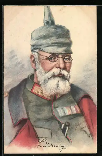 AK König Ludwig III. in Uniform und Pickelhaube