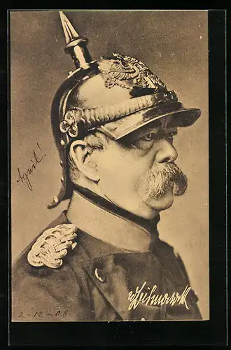 AK Fürst Otto v. Bismarck mit Pickelhaube