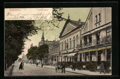 AK Neumünster, Grossflecken mit Strassenpartie