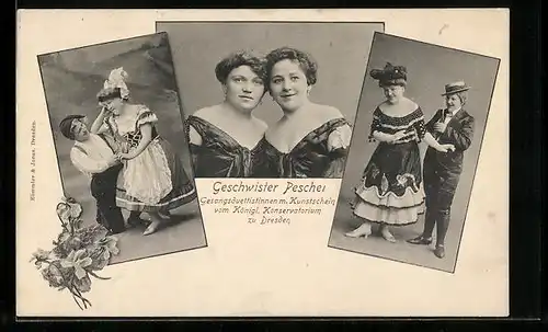 AK Dresden, Gesangsduettisten Geschwister Peschel in Verkleidung, Musiker