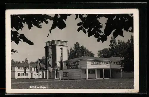 AK Wiek auf Rügen, Pionierferienlager, Ulbricht-Portrait