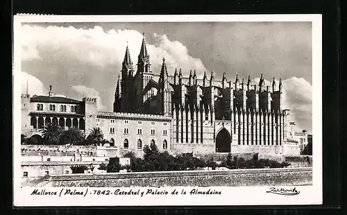 AK Palma /Mallorca, Catedral y Palacio de la Almudaina