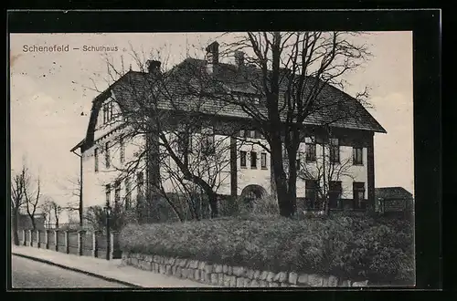 AK Schenefeld, Schulhaus mit Strasse