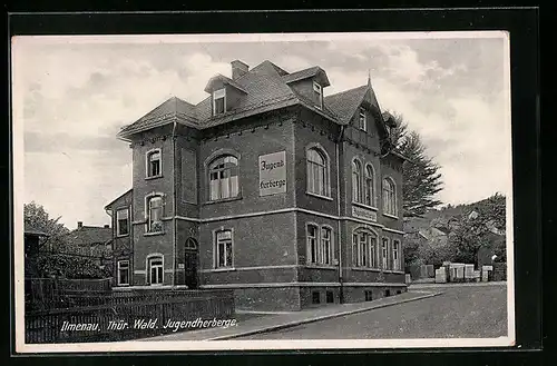 AK Ilmenau /Th., Jugendherberge mit Strasse