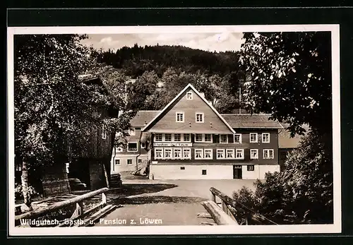AK Wildgutach, Gasthaus und Pension zum Löwen, Gebäudeansicht