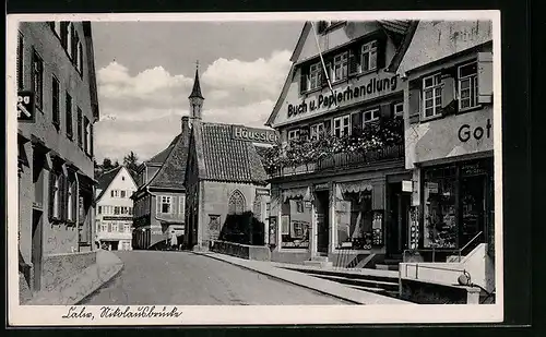 AK Calw, Strassenpartie an der Nikolaibrücke