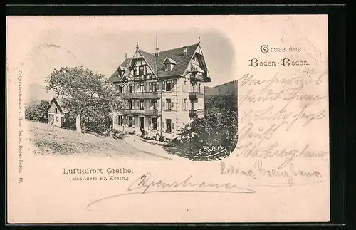 AK Baden-Baden, Luftkurort Grethel, Gebäudeansicht