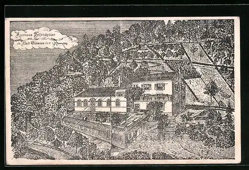 Künstler-AK Bad Gleisweiler /Rheinpf., Kurhaus Felsenkeller