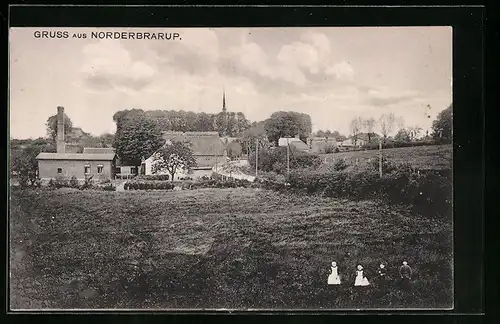 AK Norderbrarup, Ortsansicht von Feldern aus
