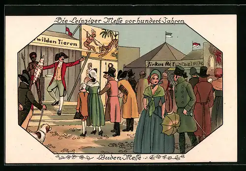 Künstler-AK Leipzig, Die Leipziger Messe vor hundert Jahren