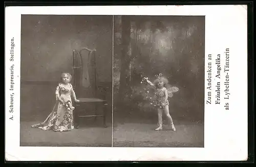 AK Zum Andenken an Fräulein Angelika als Lybellen-Tänzerin, Liliputaner