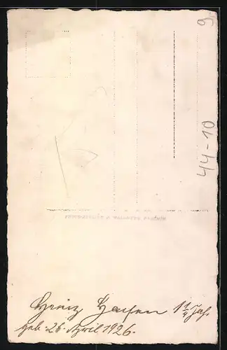 Foto-AK Kleines Kind auf Pferd mit Rollen