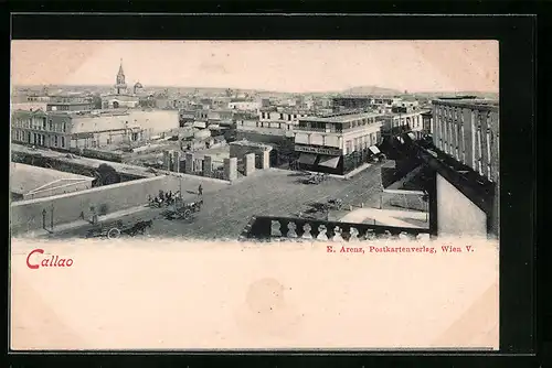 AK Callao, Strassenpartie aus der Vogelschau