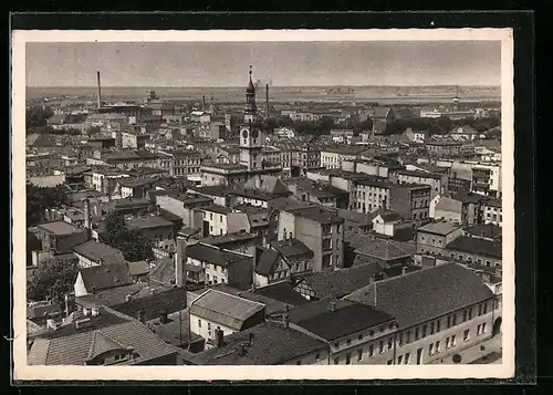 AK Lissa, Totalansicht der Stadt, Kirchturm