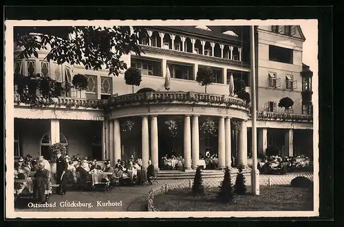 AK Glücksburg /Ostsee, Kurhotel mit Gästen