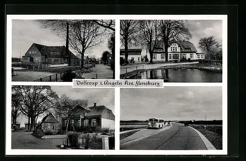 AK Dollerup i. Angeln /Kr. Flensburg, Haus am Teich, Strassenpartie