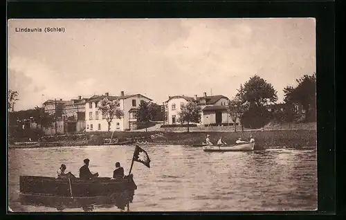 AK Lindaunis /Schlei, Ortsansicht vom Wasser aus