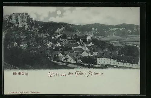 Mondschein-AK Streitberg /Fränk. Schweiz, Teilansicht