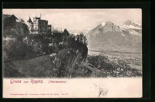 AK Ragaz, Wartenstein, Panorama mit Burg