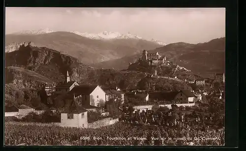 AK Sion, Tourbillon et Valère, Vue sur le massif du Gd. Cornier