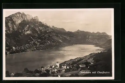 AK Obstalden, Teilansicht mit Churfirsten