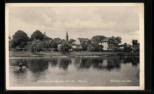 AK Glindow am See, Blick von den Bergen Werder-Havel