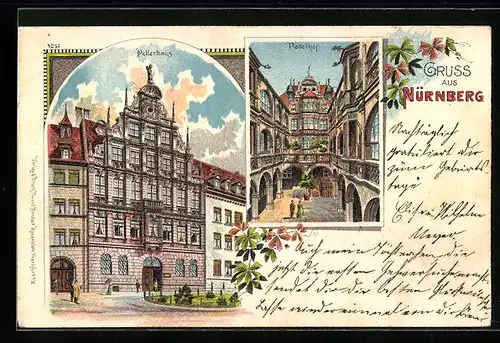 Lithographie Nürnberg, Pellerhaus und Pellerhof