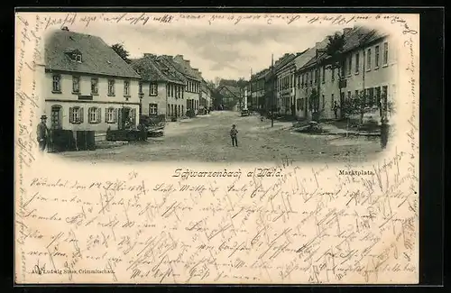 AK Schwarzenbach a. Wald, Partie vom Marktplatz