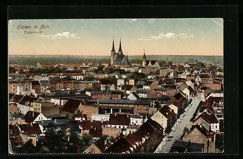 AK Cöthen in Anhalt, Teilansicht der Stadt