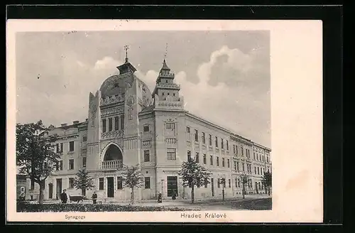 AK Königgrätz / Hradec Kralove, Blick auf die Synagoge