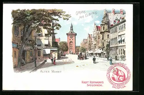Lithographie Elbing, Alte Markt
