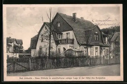AK Bad Altheide, Haus Elfriede in unmittelbarer ruhiger Lage in der Nähe des Kurparkes