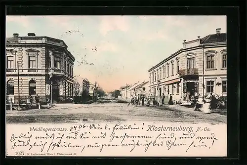 AK Klosterneuburg, Blick in die Weidlingerstrasse