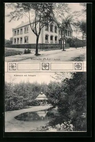AK Klettwitz, Schule, Klärteich mit Anlagen