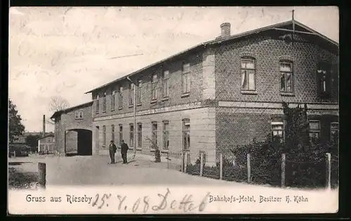 AK Rieseby, Bahnhofs-Hotel, Bes. H. Köhn