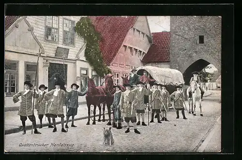 AK Quakenbrück, Ansicht Handelszug