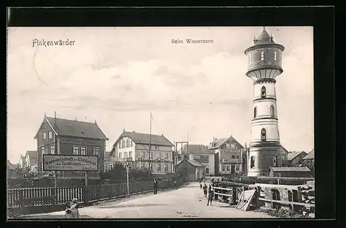 AK Hamburg-Finkenwerder, Beim Wasserturm, Gastwirtschaft und Clublokal zum Landeshaus