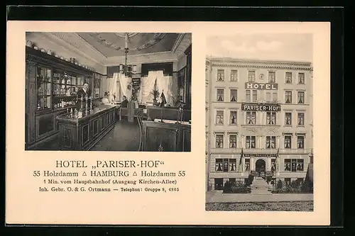 AK Hamburg-St.Georg, Hotel Pariser-Hof, Holzdamm 55