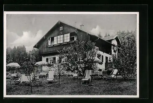 AK Bayr. Eisenstein, Pension Landhaus Sonnenhof mit Garten