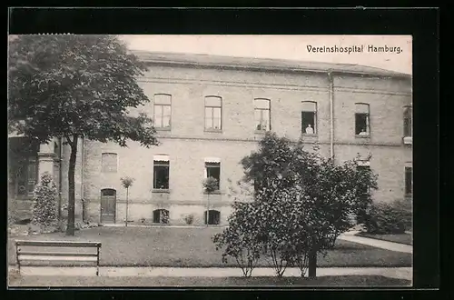 AK Hamburg-Rotherbaum, Vereinshospital, Frontansicht mit Anlagen