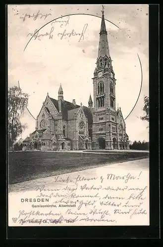 AK Dresden-Neustadt, Garnisonkirche, Albertstadt