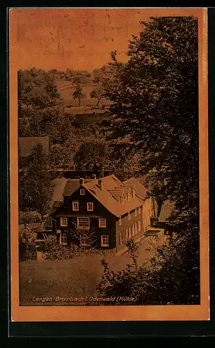 AK Langen-Brombach i. Odenwald, Blick auf Mühle