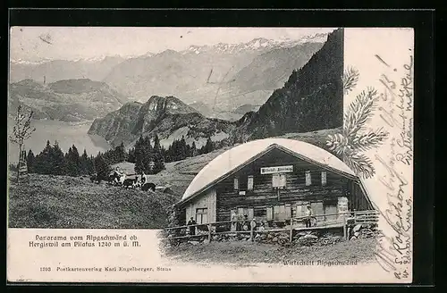 AK Hergiswil am Pilatus, Panorama vom Gasthaus Alpgschwänd, Panorama