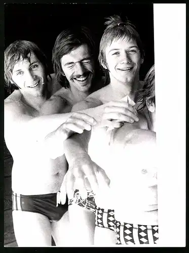 Fotografie Hannover, Deutsche Schwimmmeisterschaften 1975, Werner Lampe, Klaus Steinabch & Peter Nocke