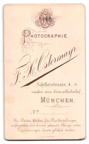 Fotografie F. X. Ostermayr, München, Schillerstr. 4 o, Junge im Anzug mit Fliege