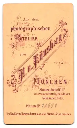 Fotografie A. v. Künsberg, München, Blumenstr. 11 a, Junger Herr im Anzug mit Fliege